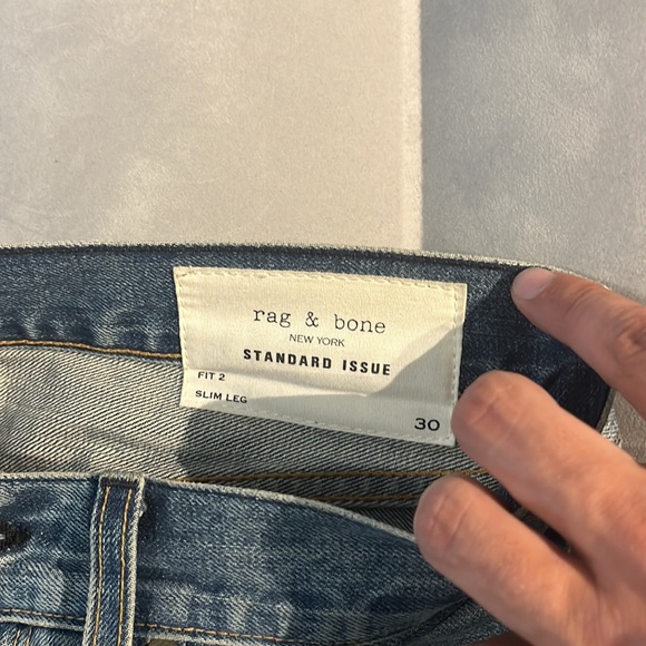 $325 Rag & Bone Size 30 Slim Leg Distressed Style Jeans Pants NWOT - Picture 2 of 9